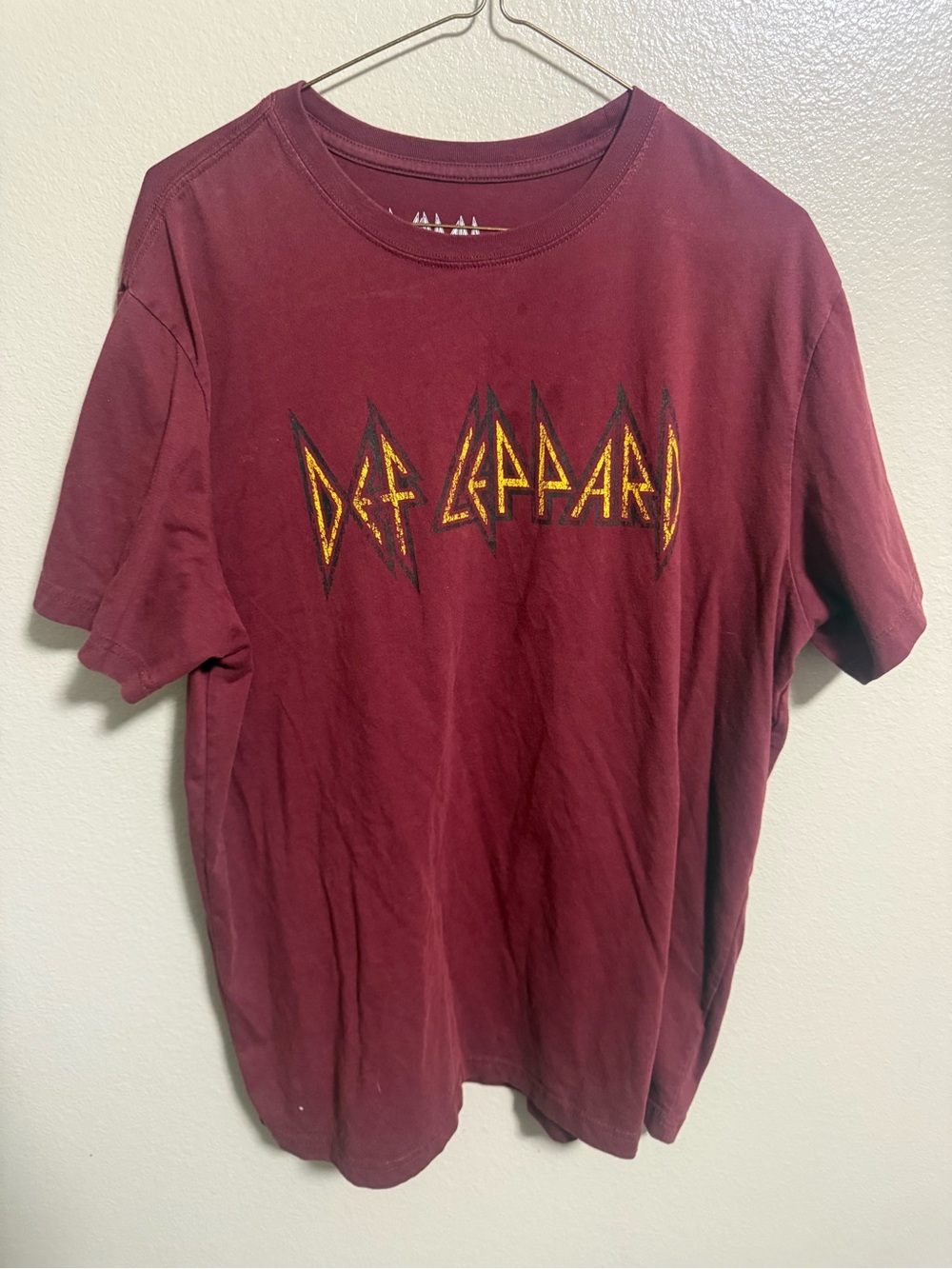 Maroon Graphic Crew Neck T-Shirt - Band Logo